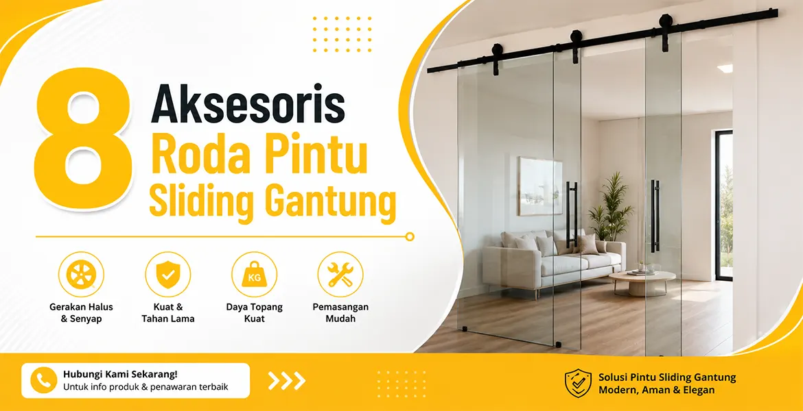 8 Aksesoris Roda Pintu Sliding Gantung