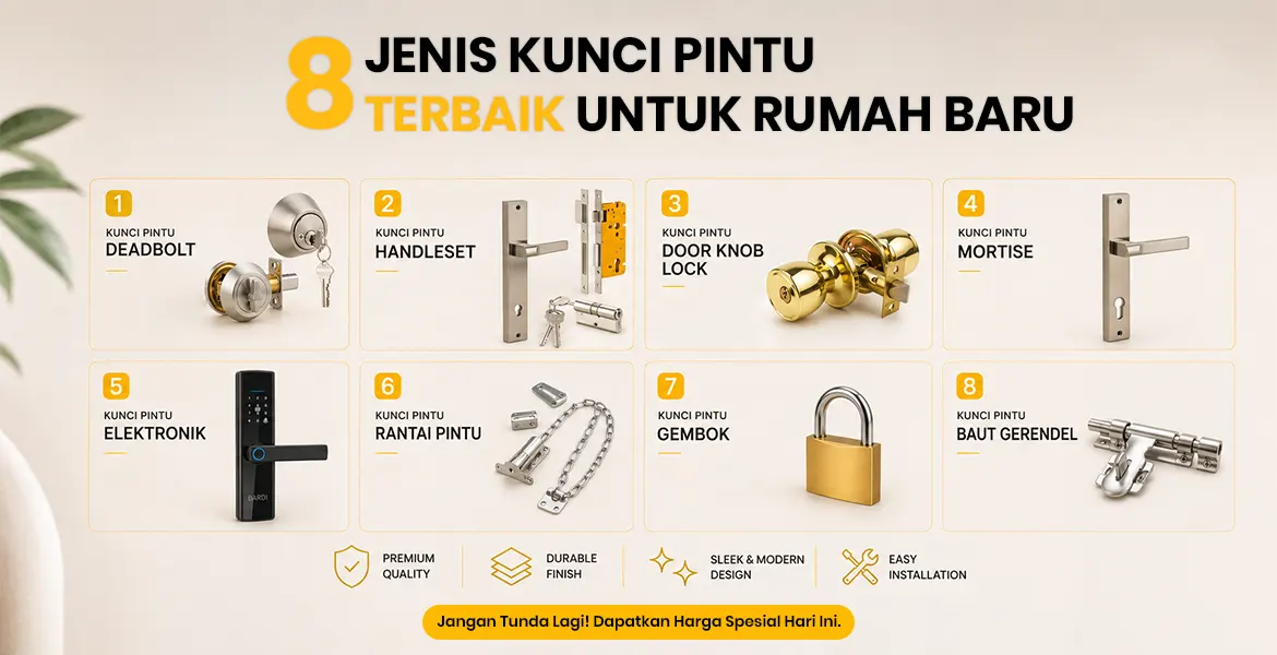 8 Jenis Kunci Pintu Terbaik untuk Rumah Baru