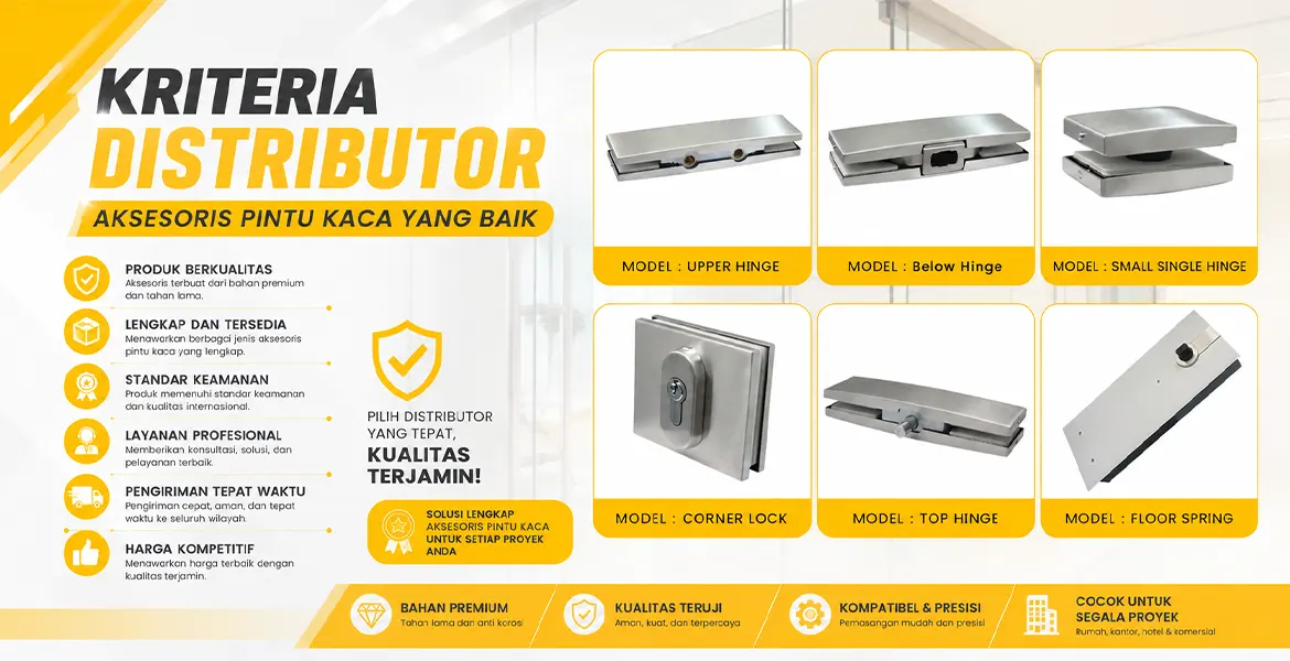 Kriteria Distributor Aksesoris Pintu Kaca yang Baik