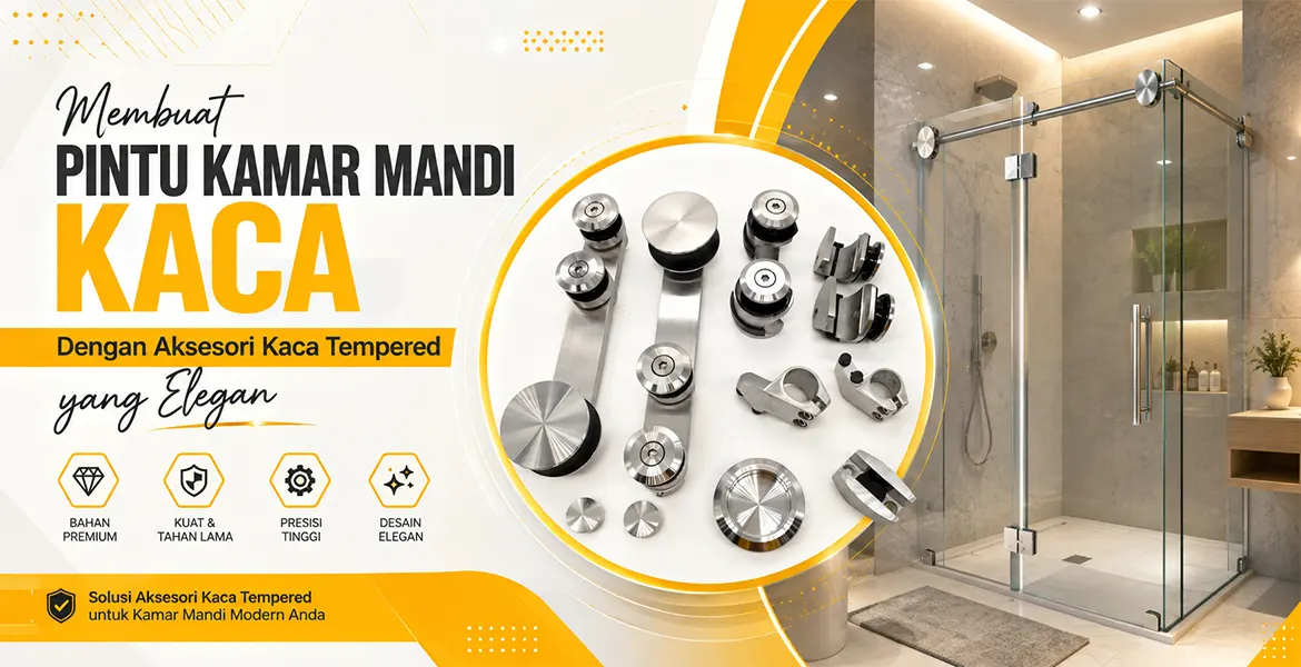 Membuat Pintu Kamar Mandi Kaca Dengan Aksesoris Kaca Tempered yang Elegan