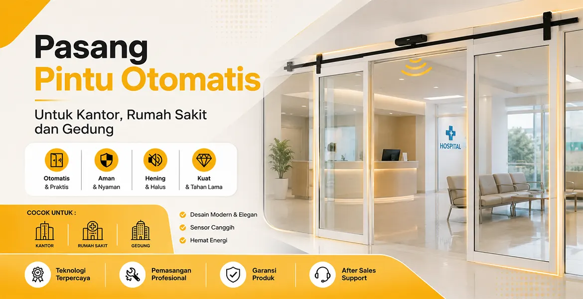 Pasang Pintu Otomatis Untuk Kantor, Rumah Sakit dan Gedung