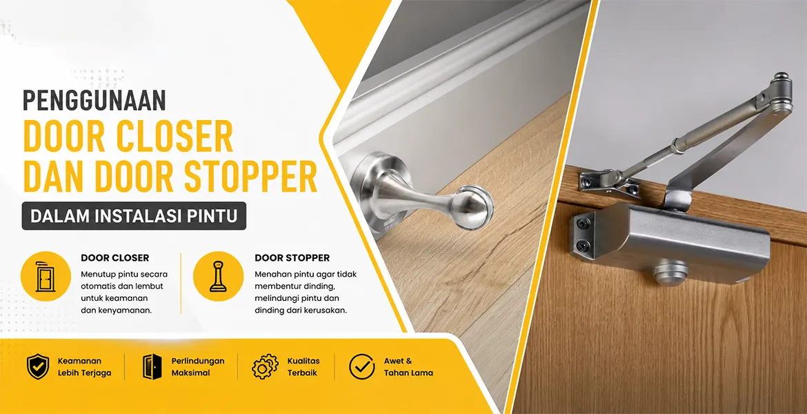 Penggunaan Door Closer dan Door Stopper dalam Instalasi Pintu