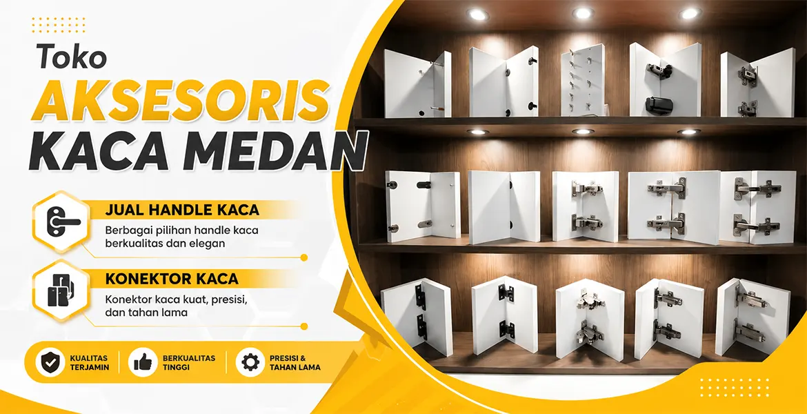 Toko Aksesoris kaca Medan | Jual Handle Kaca | konektor kaca