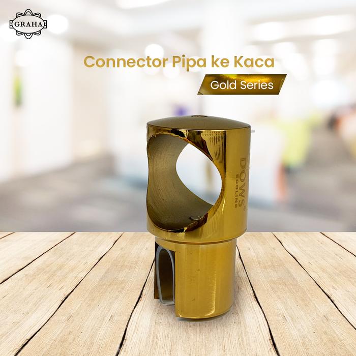 Connector Pipa ke Kaca 1 Inch GOLD / ROSE GOLD - Gold
