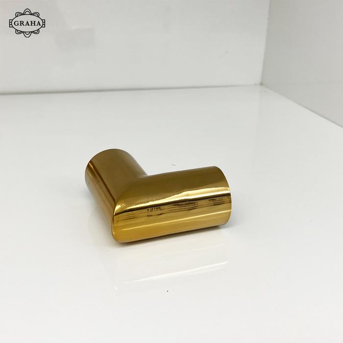 Connector Pipa ke Kaca Siku Mati 1 Inch GOLD / ROSE GOLD - Gold