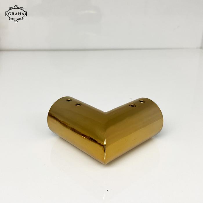 Connector Pipa ke Kaca Siku Mati 1 Inch GOLD / ROSE GOLD - Gold