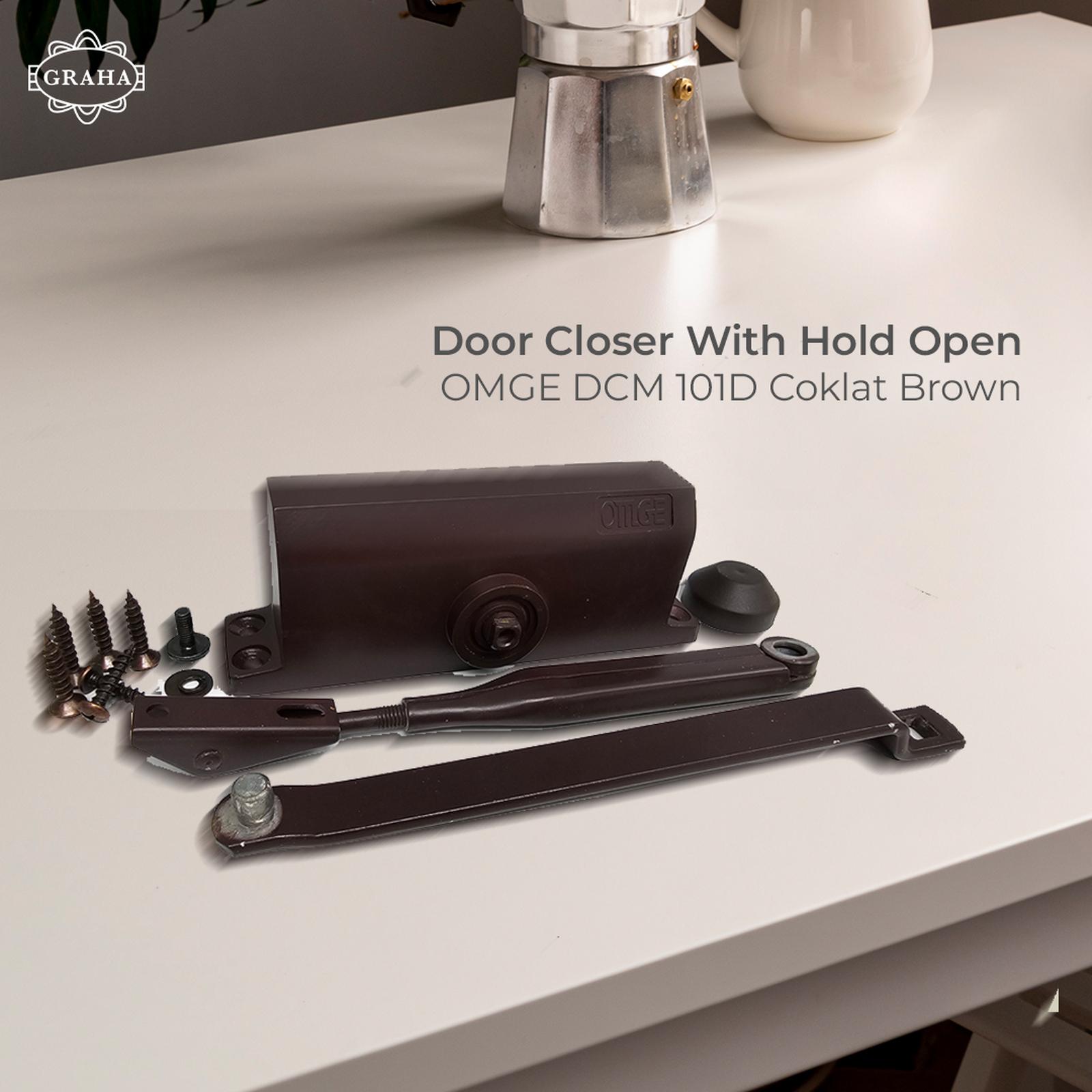 Door Closer With Hold Open | OMGE DCM 101D Coklat Brown