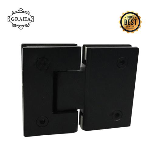 Engsel Pintu Kaca Shower Hinge 43/101 Glass to Glass 180� Black Doff
