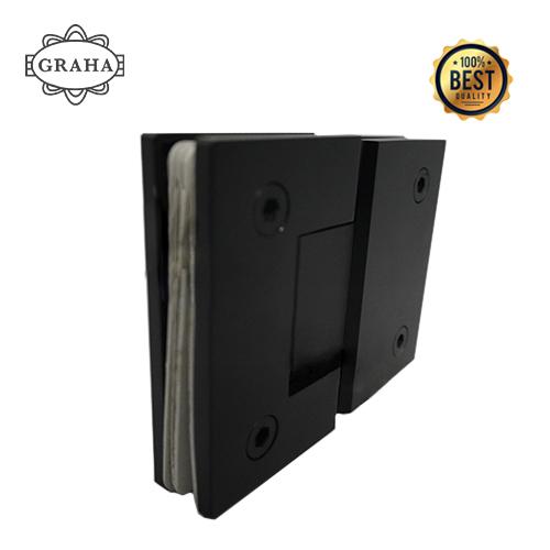 Engsel Pintu Kaca Shower Hinge 43/101 Glass to Glass 180� Black Doff