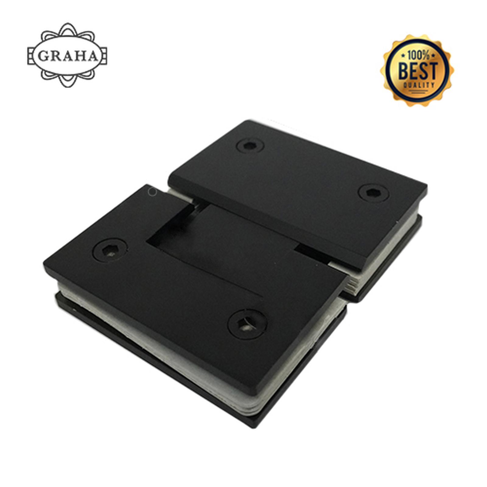 Engsel Pintu Kaca Shower Hinge 43/101 Glass to Glass 180� Black Doff