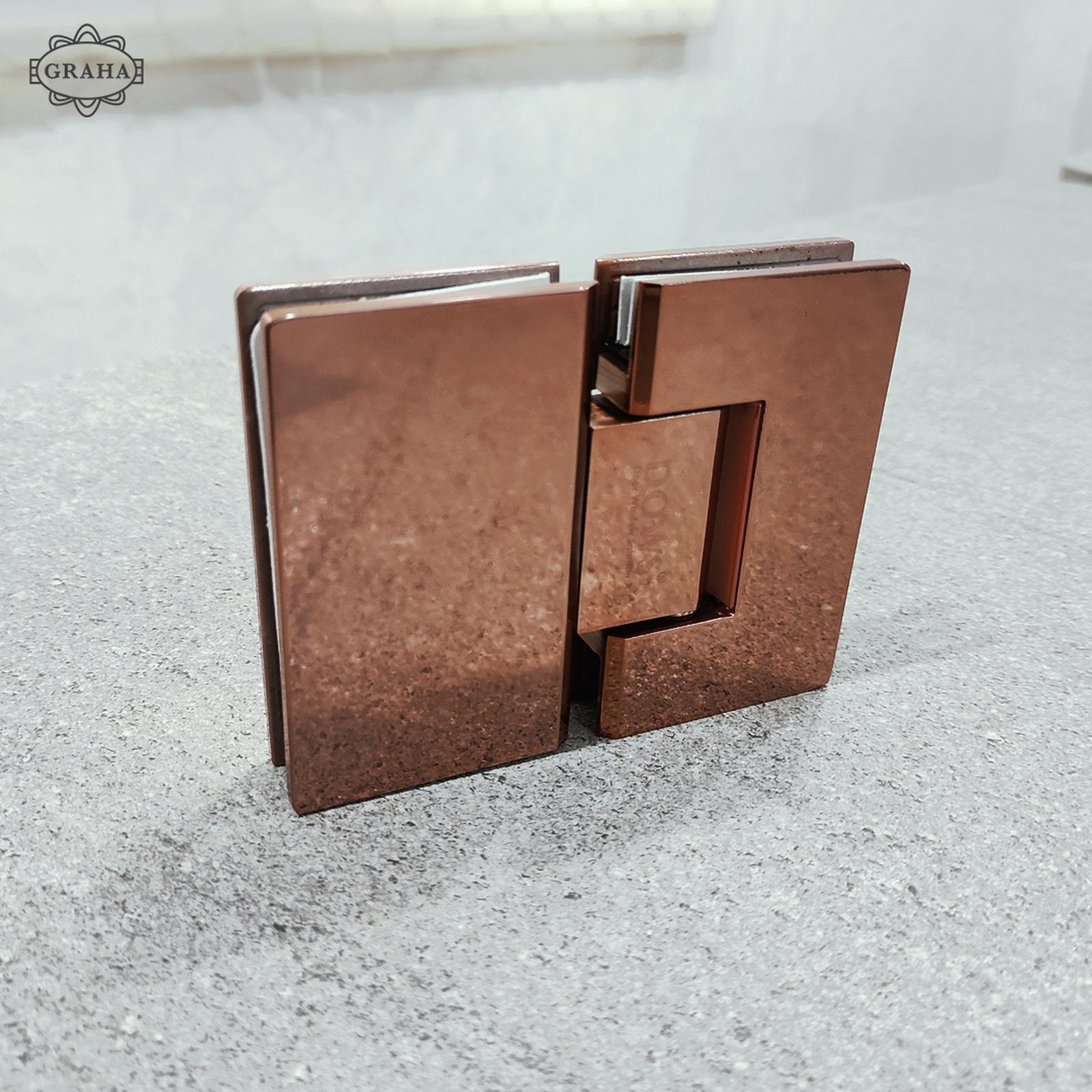 Engsel Pintu Kaca Shower Hinge 43/101 Glass to Glass 180� Dekkson Rose Gold