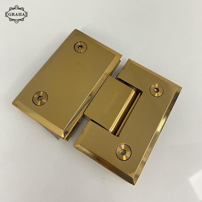 Engsel Pintu Kaca Shower Hinge Dekkson Glass to Glass 180� Gold - Gold