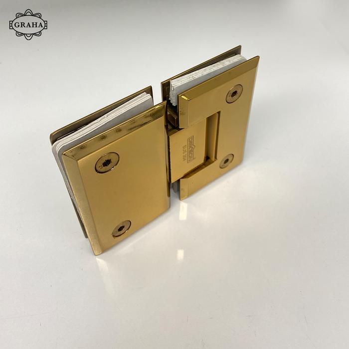 Engsel Pintu Kaca Shower Hinge Dekkson Glass to Glass 180� Gold - Gold