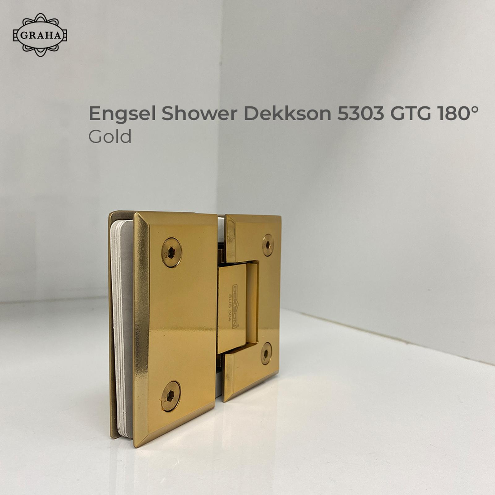 Engsel Pintu Kaca Shower Hinge Dekkson Glass to Glass 180� Gold - Gold