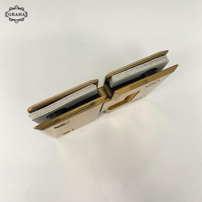 Engsel Pintu Kaca Shower Hinge Dekkson Glass to Glass 180� Gold - Gold