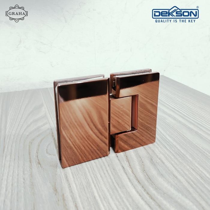 Engsel Pintu Kaca Shower Hinge Dekkson Glass to Glass 180� Rose Gold