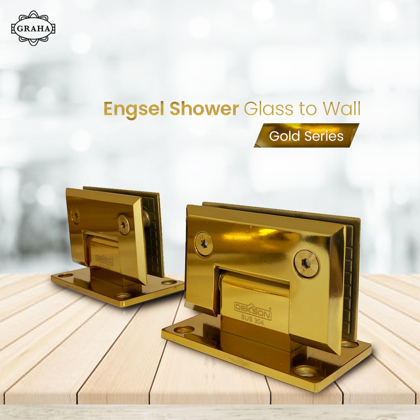 Engsel Pintu Kaca Shower Hinge Dekkson Glass to Wall Gold