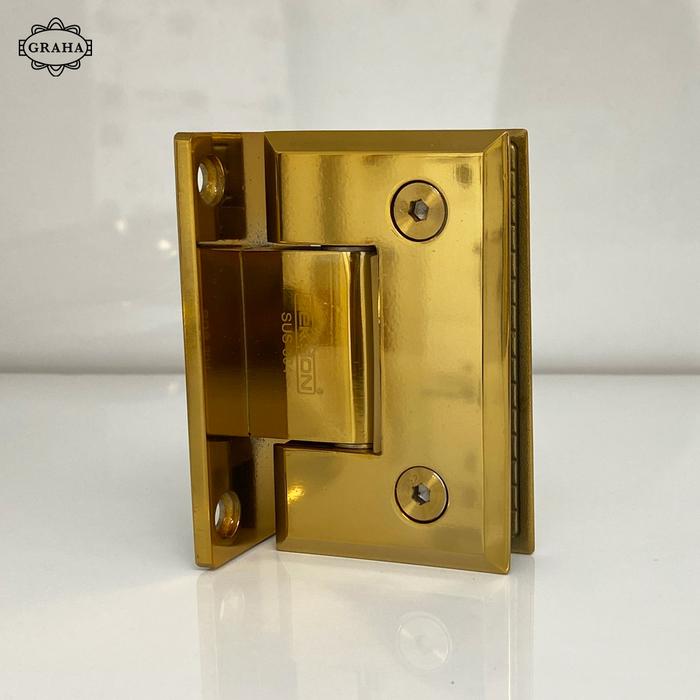 Engsel Pintu Kaca Shower Hinge Dekkson Glass to Wall Gold