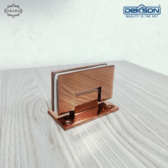 Engsel Pintu Kaca Shower Hinge Dekkson Glass to Wall Rose Gold
