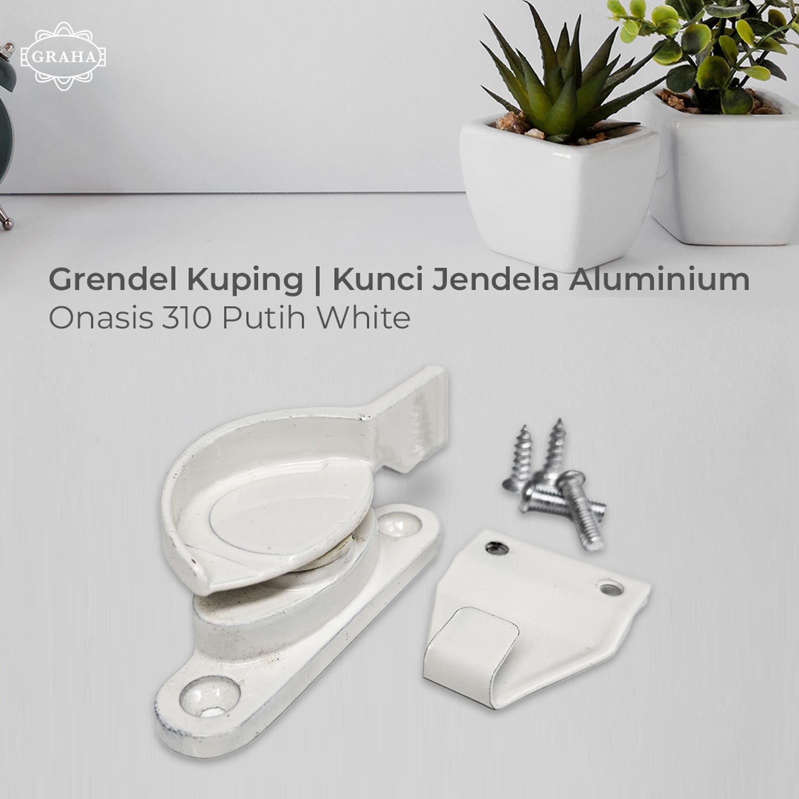 Grendel Kuping / Kunci Jendela Aluminium | Onasis 310 Putih White