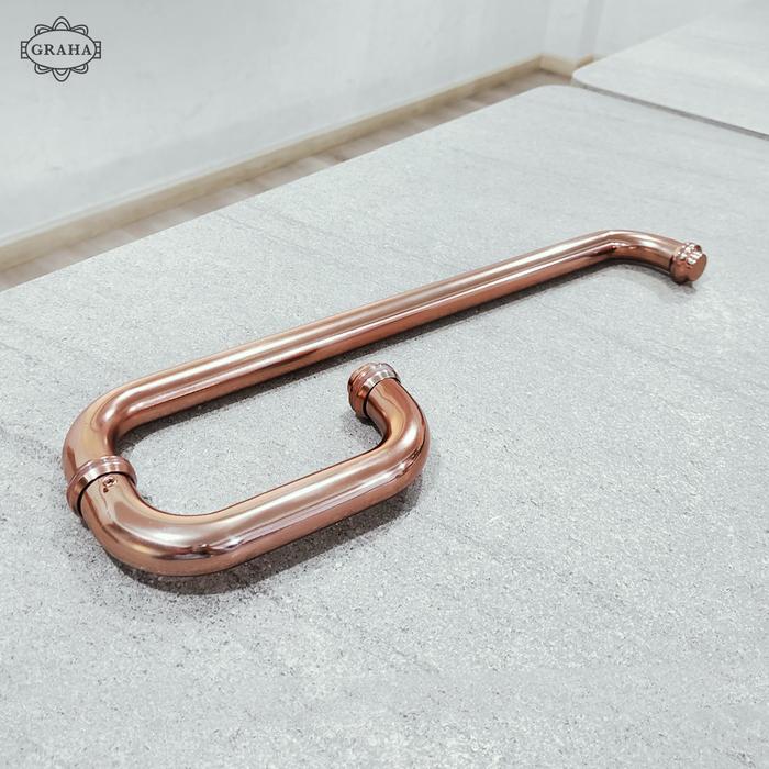 Handle Pintu Kaca Shower 15 x 45 dan 20 x 50 Dekkson Rose Gold - 15x45, Rose Gold