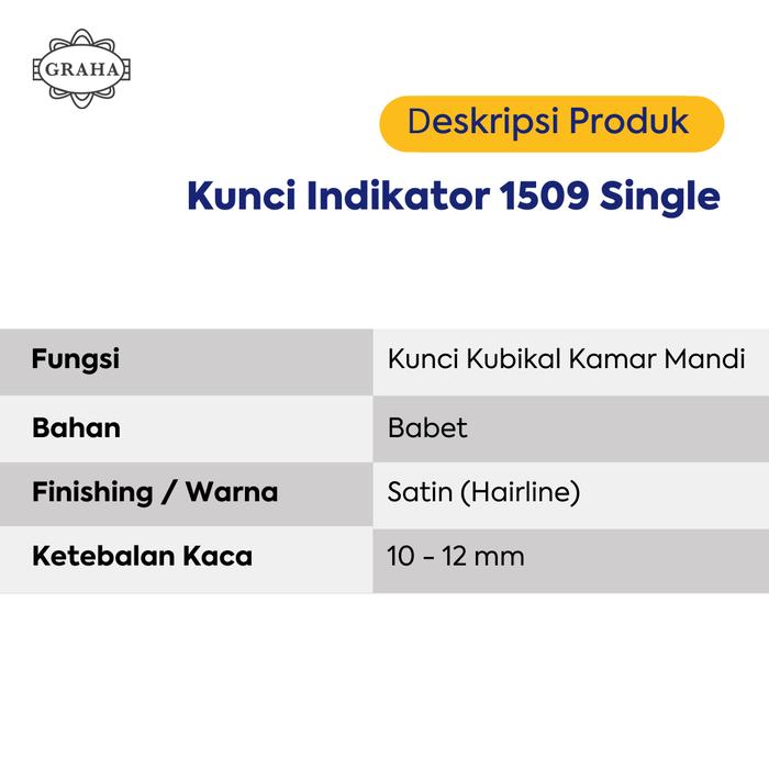 Kunci Grendel Indikator 1509 Single untuk Kubikal