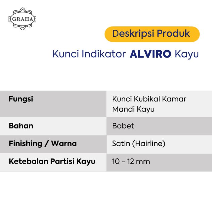 Kunci Grendel Indikator Alviro Kayu untuk Kubikal Kayu