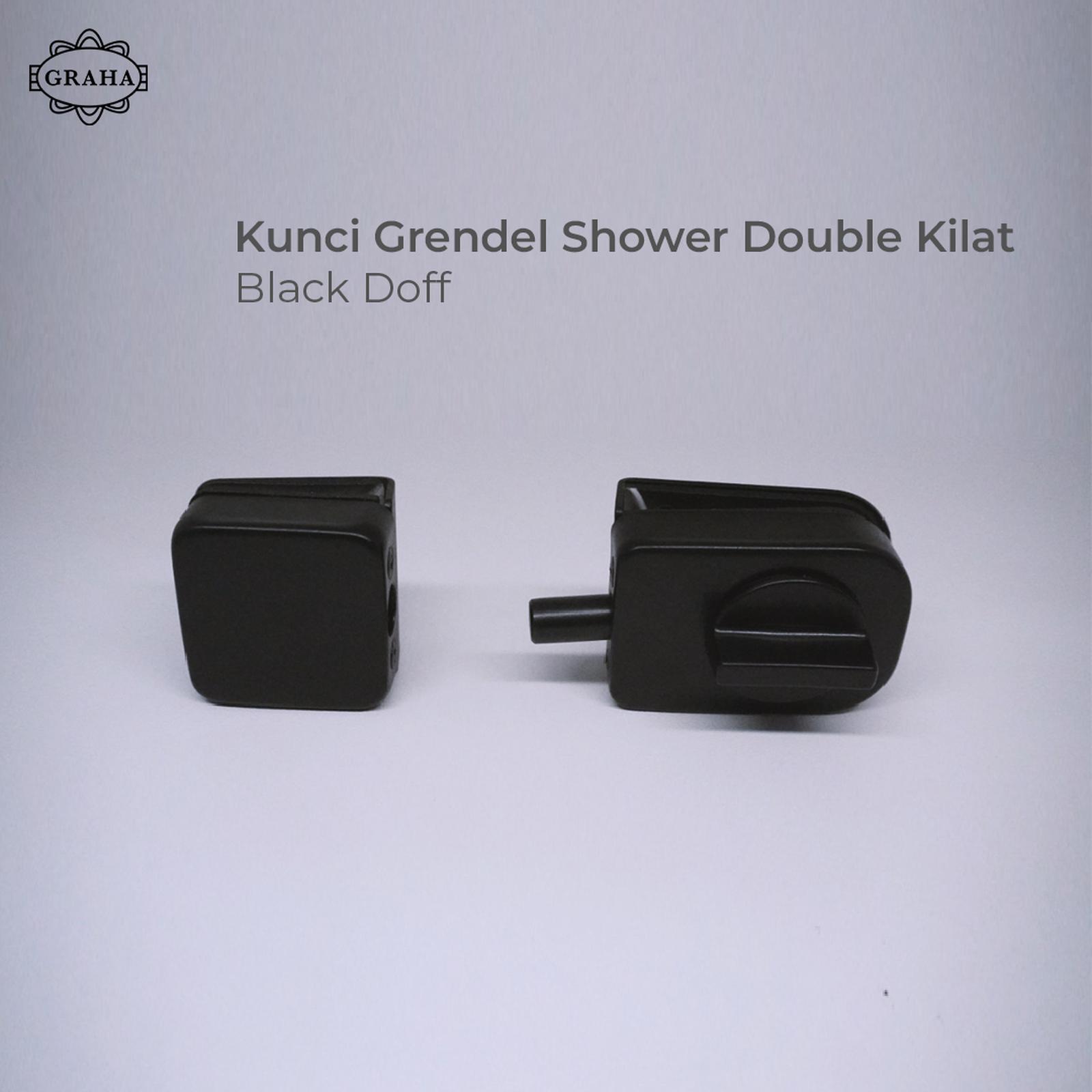 Kunci Grendel Shower Double Kilat Black Doff