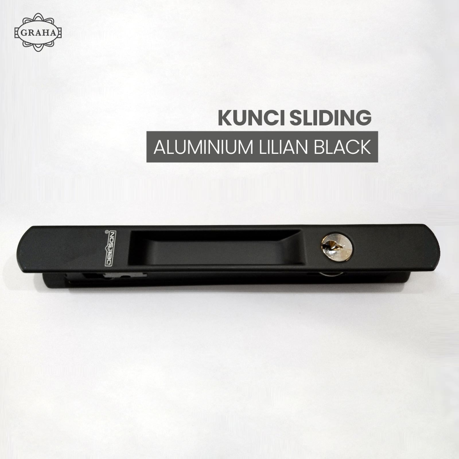 Kunci Sliding Aluminium Lilian Dekkson Black