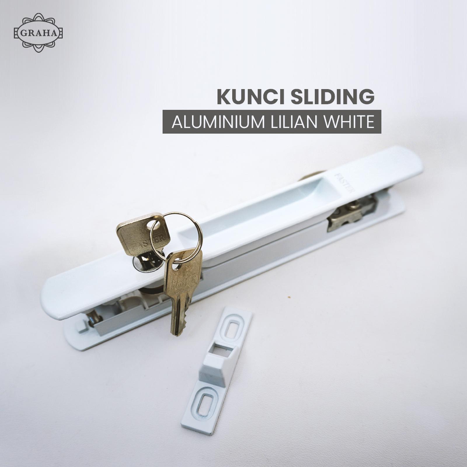 Kunci Sliding Aluminium Lilian White