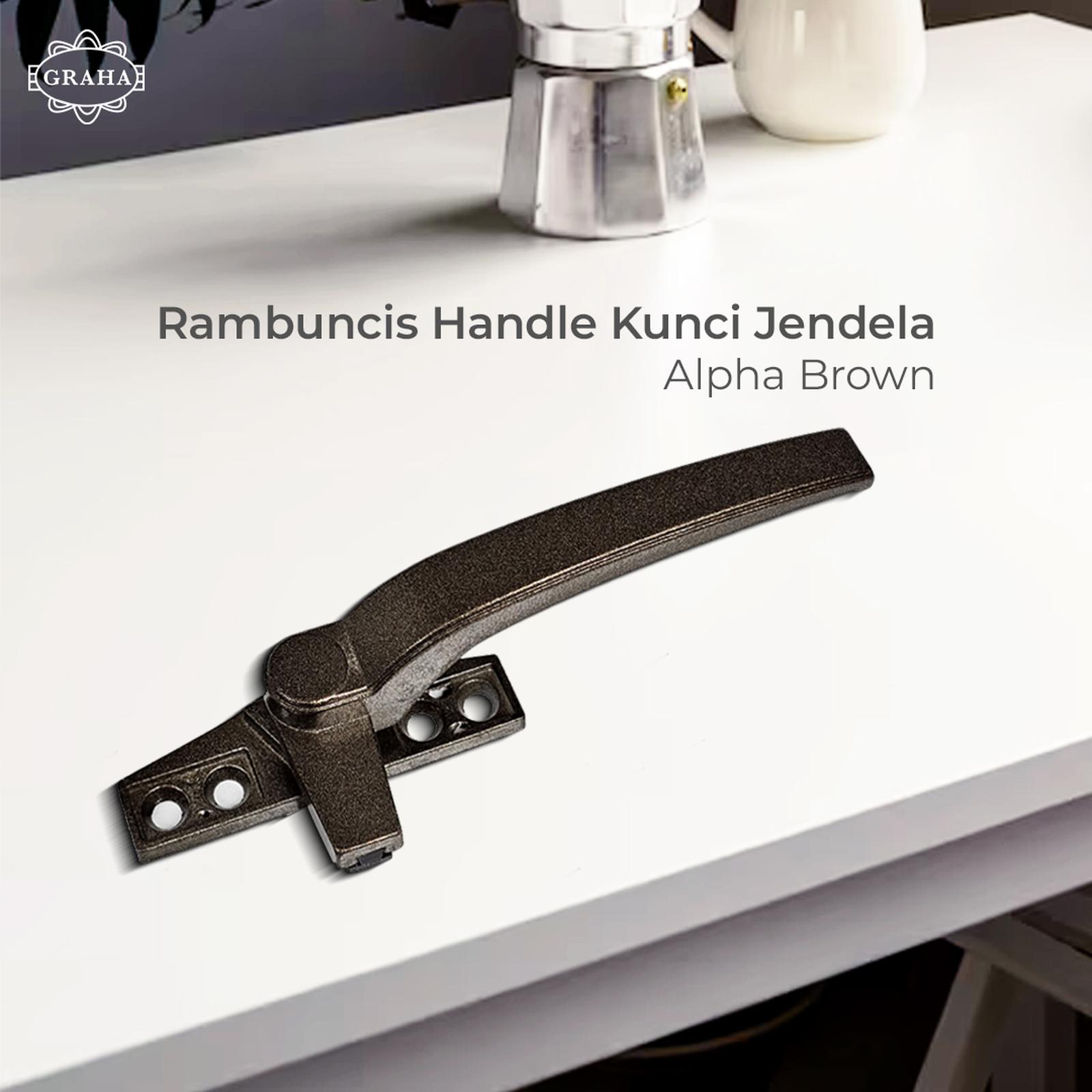 Rambuncis Handle Kunci Jendela Alpha Cokelat Brown