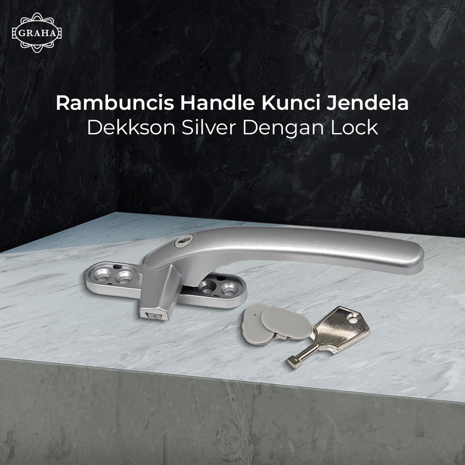 Rambuncis Handle Kunci Jendela Dekkson Silver Dengan Lock