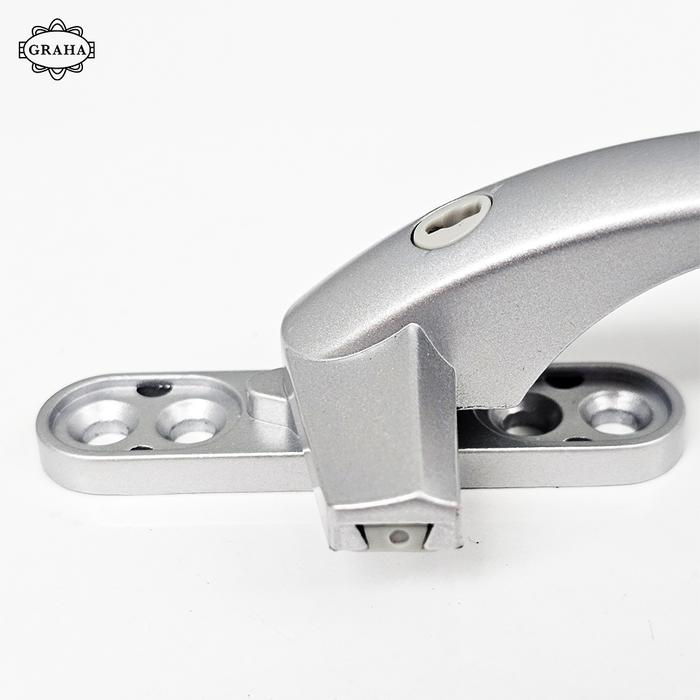 Rambuncis Handle Kunci Jendela Dekkson Silver Dengan Lock