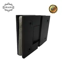 Engsel Pintu Kaca Shower Hinge 43/101 Glass to Glass 180� Black Doff