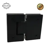 Engsel Pintu Kaca Shower Hinge 43/101 Glass to Glass 180� Black Doff