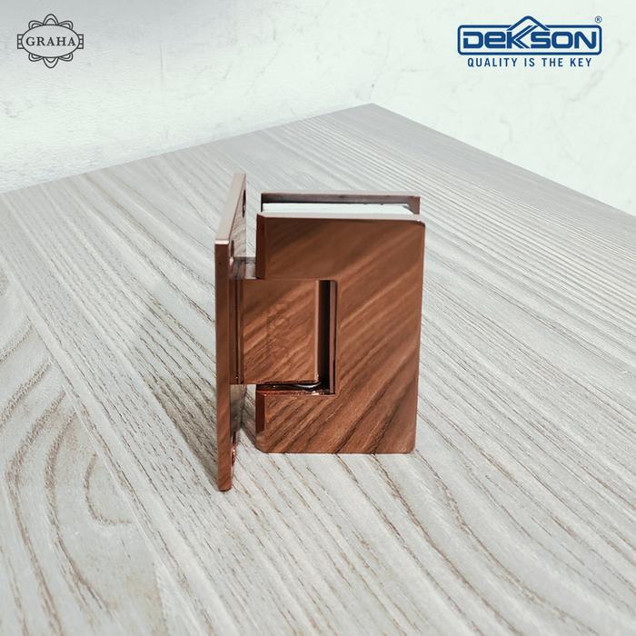 Engsel Pintu Kaca Shower Hinge Dekkson Glass to Wall Rose Gold