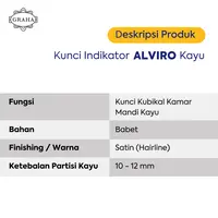 Kunci Grendel Indikator Alviro Kayu untuk Kubikal Kayu