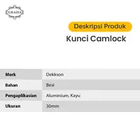 Kunci Loker Camlock Dekkson 25 mm / 30 mm