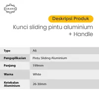 Kunci Sliding Aluminium Lilian White