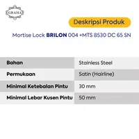 Mortise Lock Brilon 004 + MTS 8530 DC 65 SN