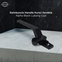 Rambuncis Handle Kunci Jendela | Alpha Hitam Black Lubang Dua