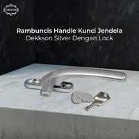 Rambuncis Handle Kunci Jendela Dekkson Silver Dengan Lock