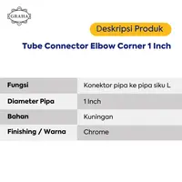 Tube Connector Elbow Corner Penghubung Pipa ke Pipa 1 Inch