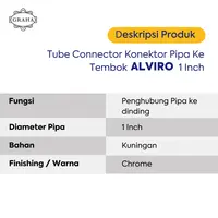 Tube Connector Konektor Penghubung Pipa ke Tembok Alviro 1 Inch